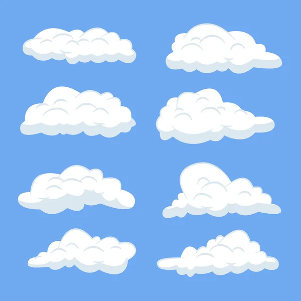 Nube Dibujada Mano Cielo Set Vector Ilustración — Vector de stock