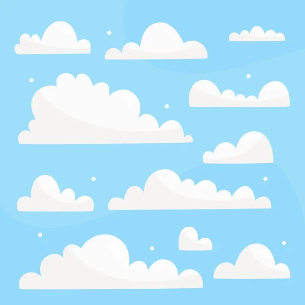 Conjunto Nuvens Ilustração Vetorial Eps — Vetor de Stock