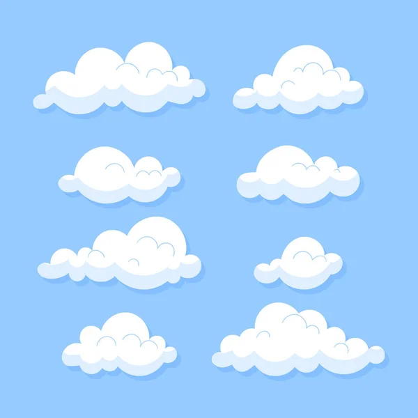 Nuvens Desenhadas Mão Conjunto Ilustração Vetorial —  Vetores de Stock