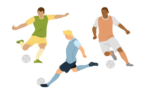 Futebol Jogadores Ilustração Vector Ilustração — Vetor de Stock