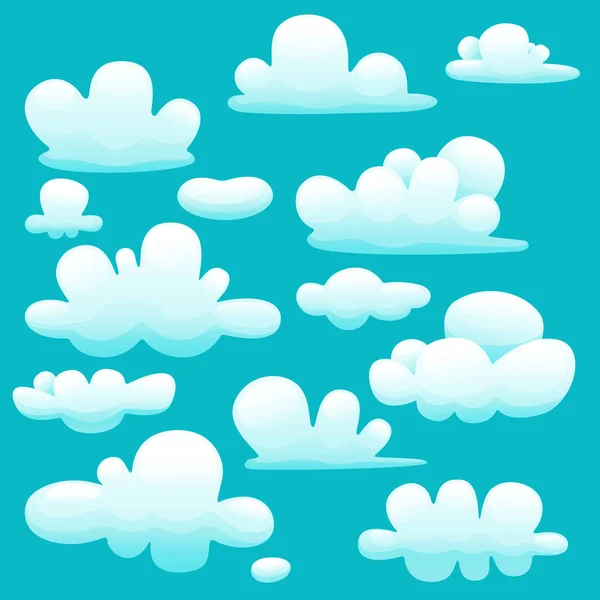 Cartoon Wolken Setzen Vektor Illustration — Stockvektor