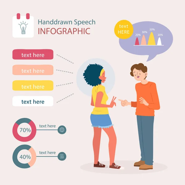 Λογοθεραπεία Infographic Στο Χέρι Στυλ Διάνυσμα Εικονογράφηση — Διανυσματικό Αρχείο