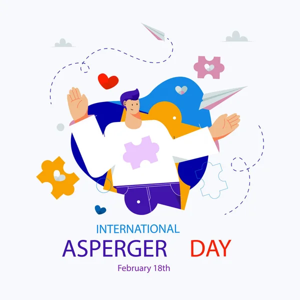 Flat International Asperger Day Illustration Vector Illustration — Stock Vector