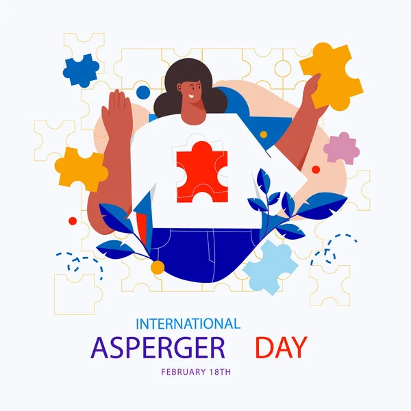Flat International Asperger Day Illustration Vector Illustration — Stock Vector