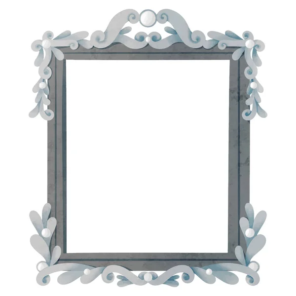 Watercolor Silver Frame Design Vector Illustration —  Vetores de Stock