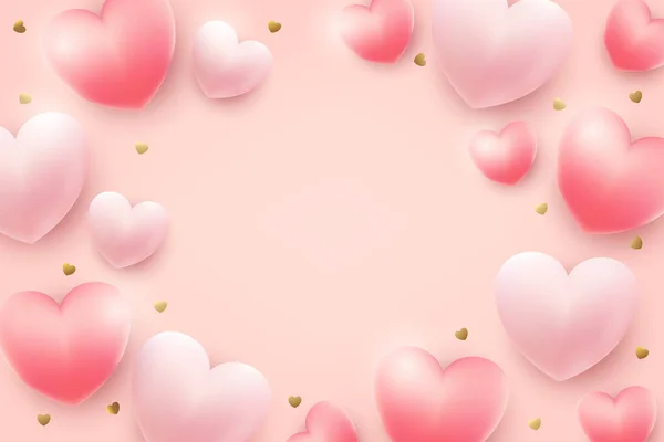 Realistic Valentines Day Background Vector Illustration — Wektor stockowy
