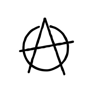 Flat design anarchy symbol logo Vector illustration