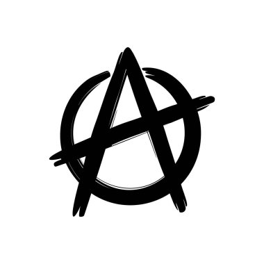 Flat design anarchy symbol logo Vector illustration clipart