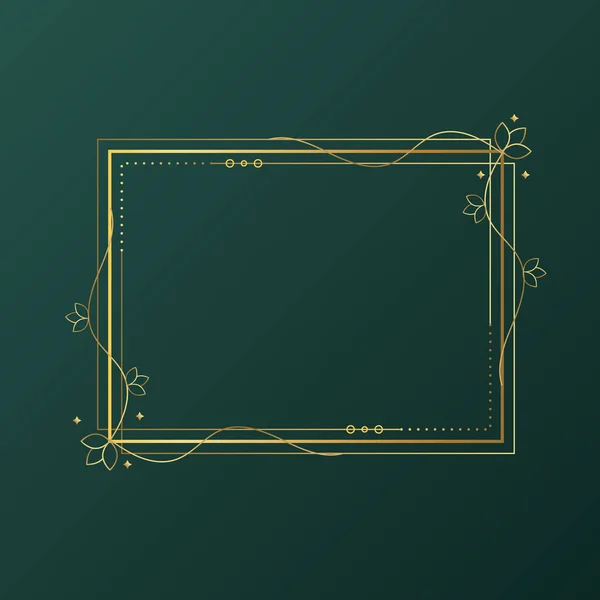 Hand Drawn Golden Frame Design Vector Illustration — Vector de stock