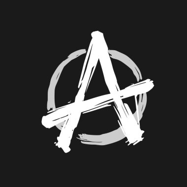 Hand drawn flat design anarchy symbol Vector illustration