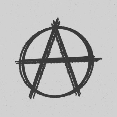 Hand drawn flat design anarchy symbol Vector illustration