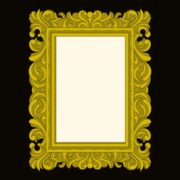 Hand Drawn Golden Frame Design Vector Illustration —  Vetores de Stock