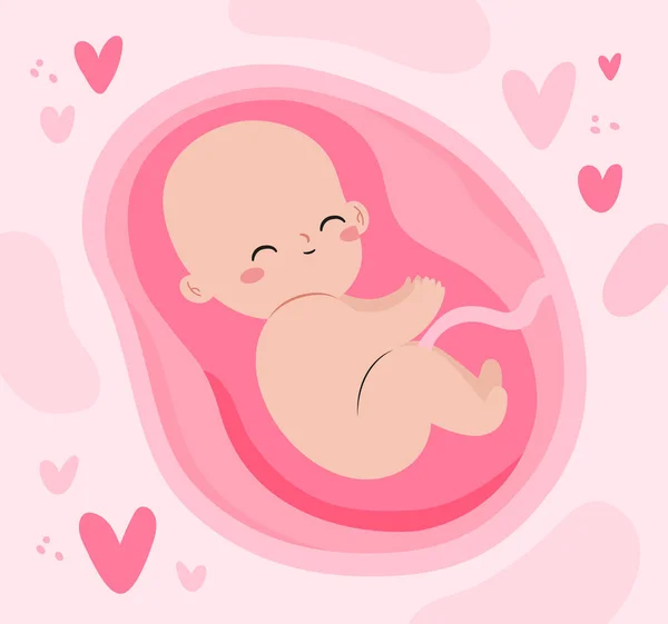 Hand Drawn Adorable Fetus Illustration Vector Illustration — Stockový vektor
