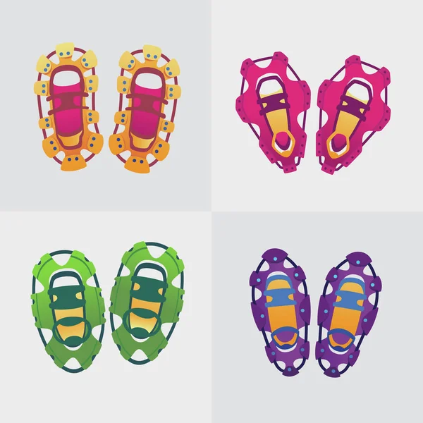 Creative Abstract Snowshoes Set Vector Illustration — Vector de stock
