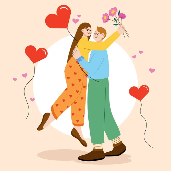 Flat Valentines Day Illustration Vector Illustration — Διανυσματικό Αρχείο