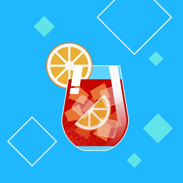 Delicious Refreshing Sangria Drink Illustrated Vector Illustration — Stock Vector
