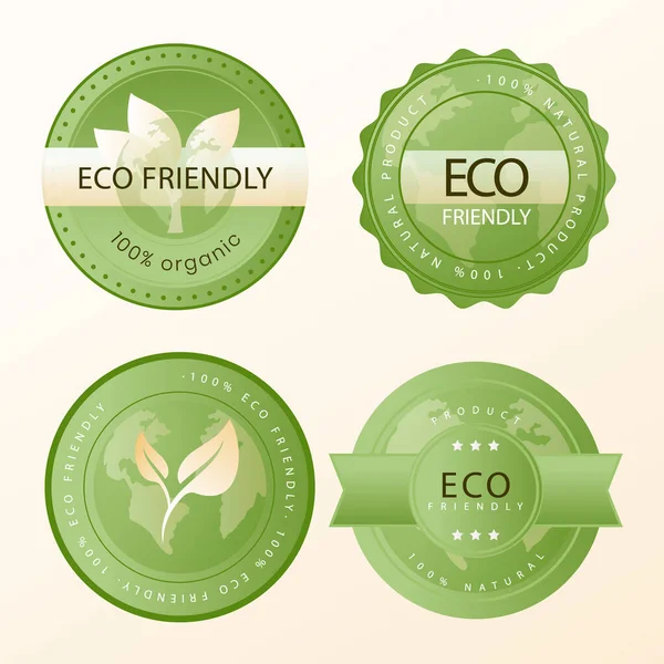 Gradient Eco Friendly Labels Vector Illustration — Stock Vector