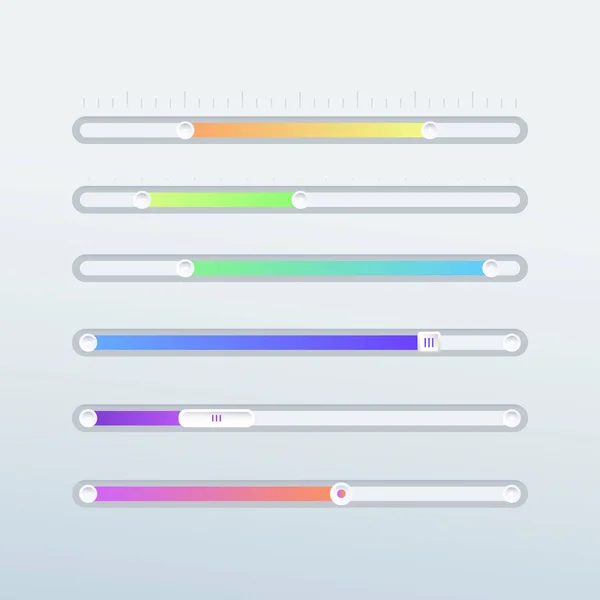 Deslizadores Colores Degradados Set Ilustración Vectorial — Vector de stock