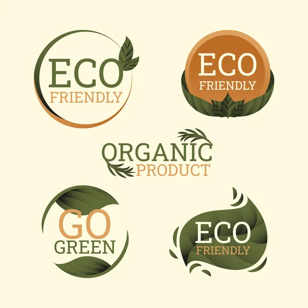 Gradient Eco Friendly Label Pack Vector Illustration — Stock Vector