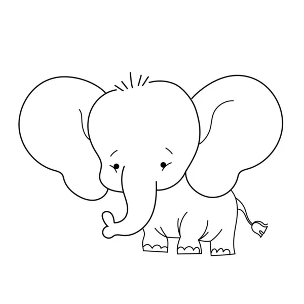 Hand Drawn Elephant Outline Illustration Vector Illustration — Stock Vector
