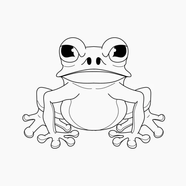 Handgezeichnete Frosch Umriss Illustration Vektor Illustration — Stockvektor
