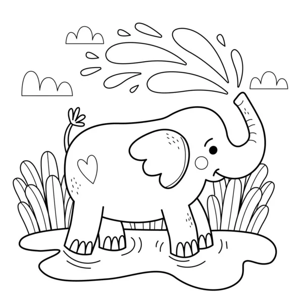 Desenho Mão Elefante Esboço Ilustração Vector Ilustração —  Vetores de Stock
