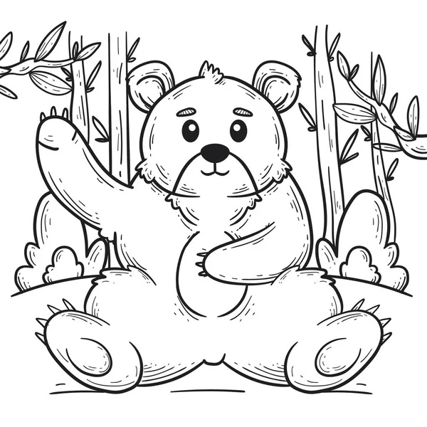 Desenho Mão Ilustração Contorno Urso Ilustração Vetor — Vetor de Stock