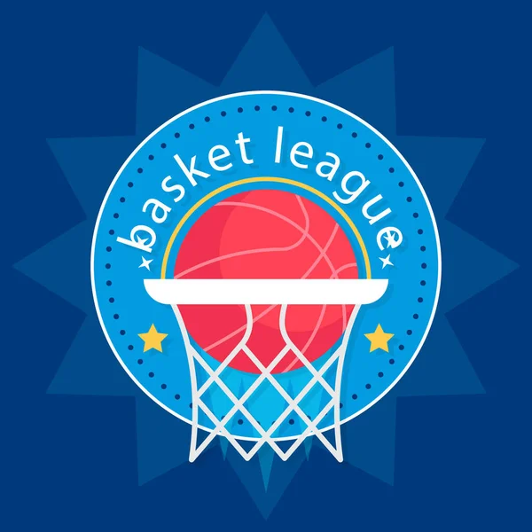 Плаский Дизайн Шаблон Логотипу Баскетболу Векторні Ілюстрації — стоковий вектор