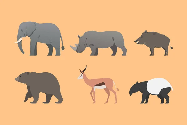 Gradient Wild Animals Illustration Vector Illustration —  Vetores de Stock