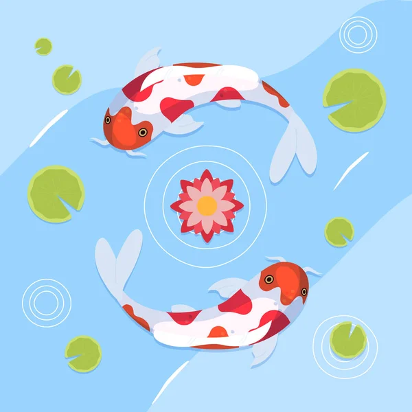 Flat Design Koi Fish Illustration — Stockvektor