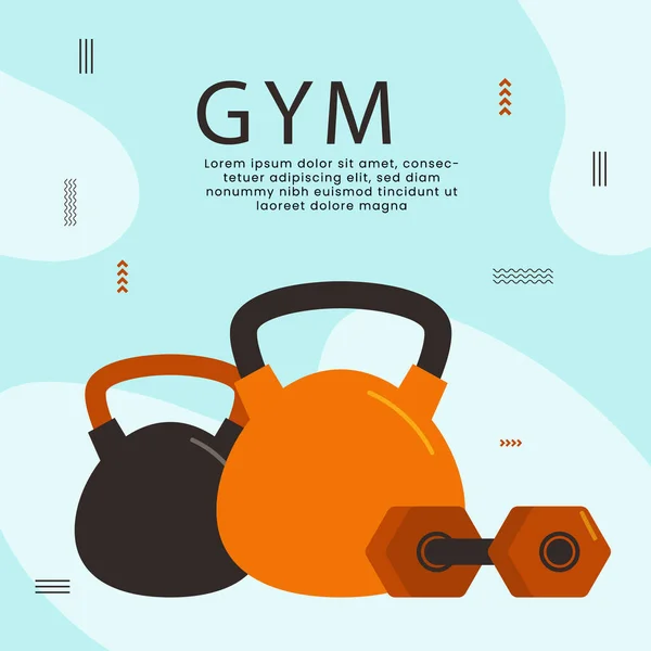 Flat Gym Exercise Posts Set Vector Illustration — ストックベクタ