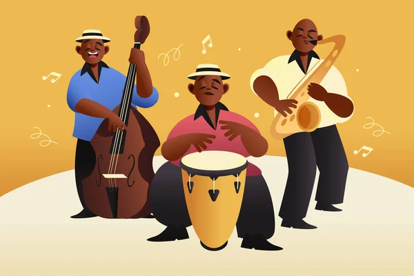 Latin Music Band Illustration Vector Illustration — Stok Vektör