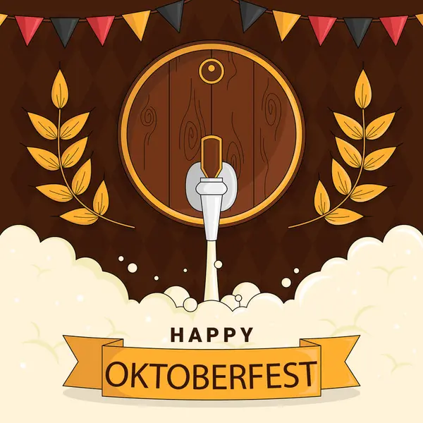 Hand Drawn Oktoberfest Posts Set Vector Illustration — Archivo Imágenes Vectoriales
