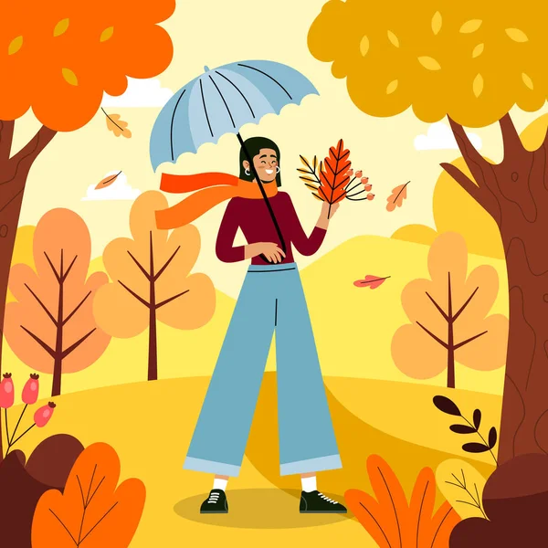 Flat Illustration Autumn Celebration Vector Illustration —  Vetores de Stock
