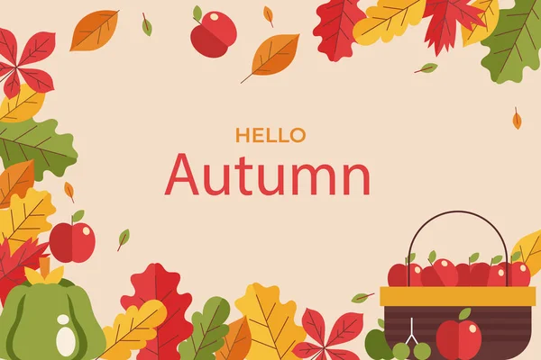 Flat Background Autumn Celebration Vector Illustration — Stockvektor