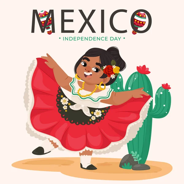 Flat Illustration Mexico Independence Celebration Vector Illustration — Vector de stock