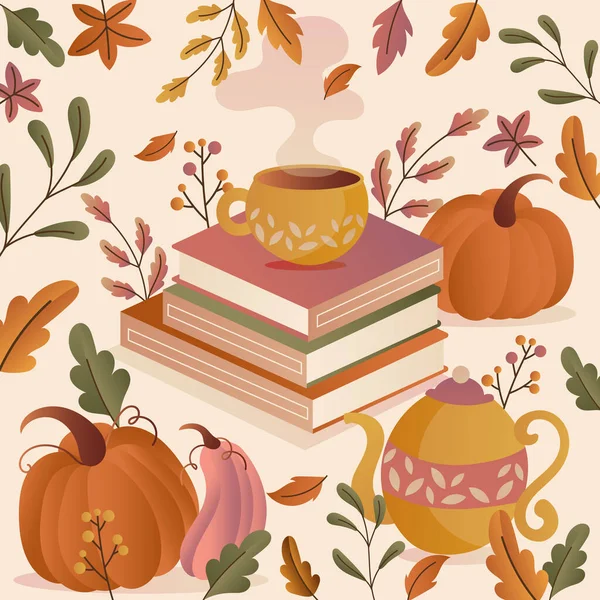 Gradient Illustration Autumn Celebration Vector Illustration — Stok Vektör