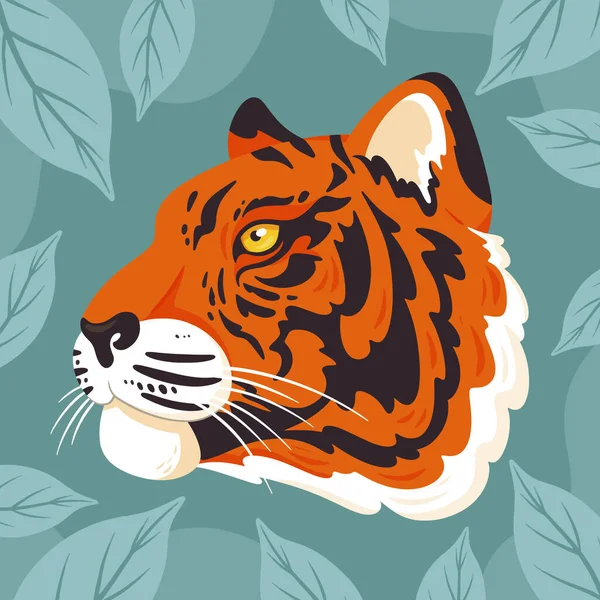Hand Drawn Tiger Face Illustration Vector Illustration — Image vectorielle