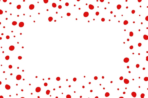 Hand Drawn Red Polka Dot Design Vector Illustration — Wektor stockowy
