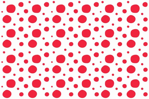 Hand Drawn Red Polka Dot Design Vector Illustration — Vetor de Stock