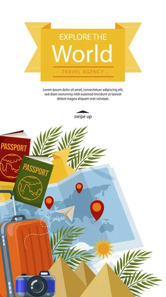 Travel Agency Template Design Vector Illustration — Archivo Imágenes Vectoriales
