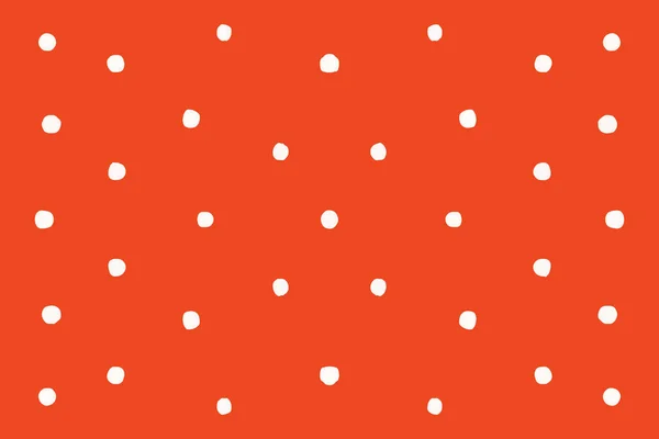 Hand Drawn Red Polka Dot Background Vector Illustration — Stockvektor