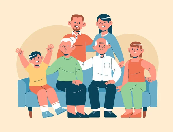 Watercolor Family Reunion Vector Illustration — 스톡 벡터
