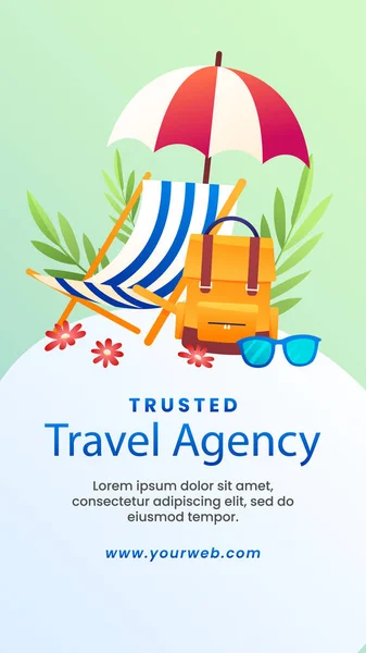 Gradient Instagram Stories Set Travel Agency Business Vector Illustration — Vector de stock