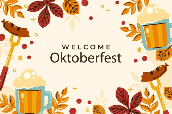 Flat Background Oktoberfest Festival Vector Illustration Vektorová Grafika