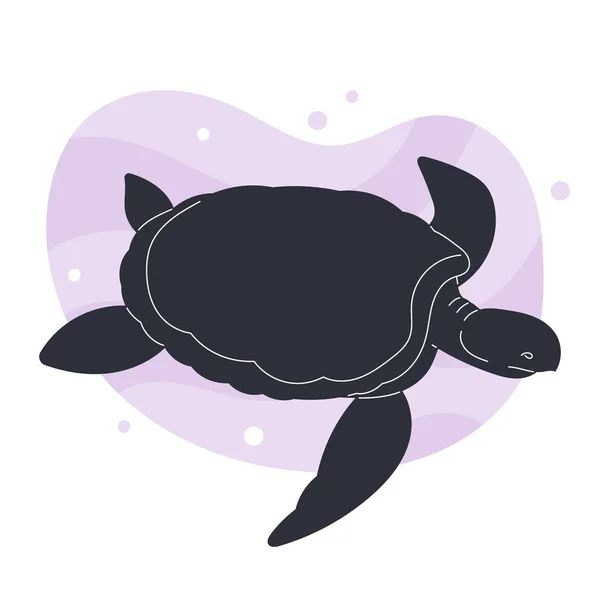 Hand Drawn Animal Turtle Silhouette Vector Illustration — Image vectorielle