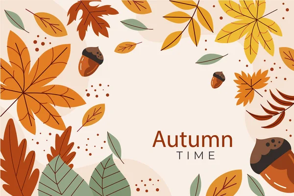 Flat Background Autumn Celebration Vector Illustration —  Vetores de Stock