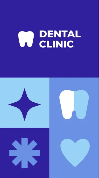 Dental Clinic Business Card Template Design Vector Illustration — Stock Vector