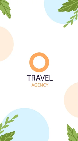 Flat Travel Agency Vertical Business Card Template Vector Illustration — Archivo Imágenes Vectoriales
