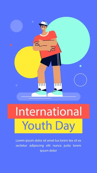 Flat International Youth Day Stories Set Vector Illustration — Stock Vector
